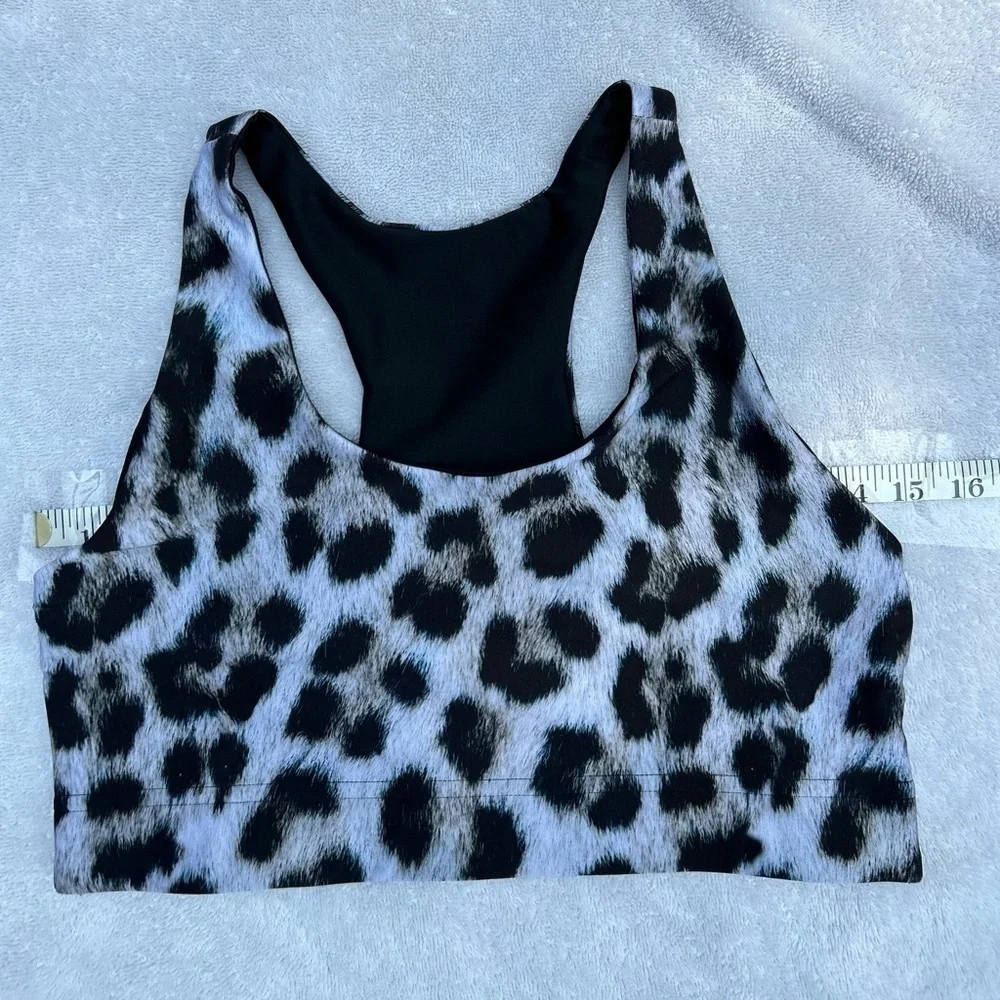 NWT Terez high shine leopard sports bra sz L
